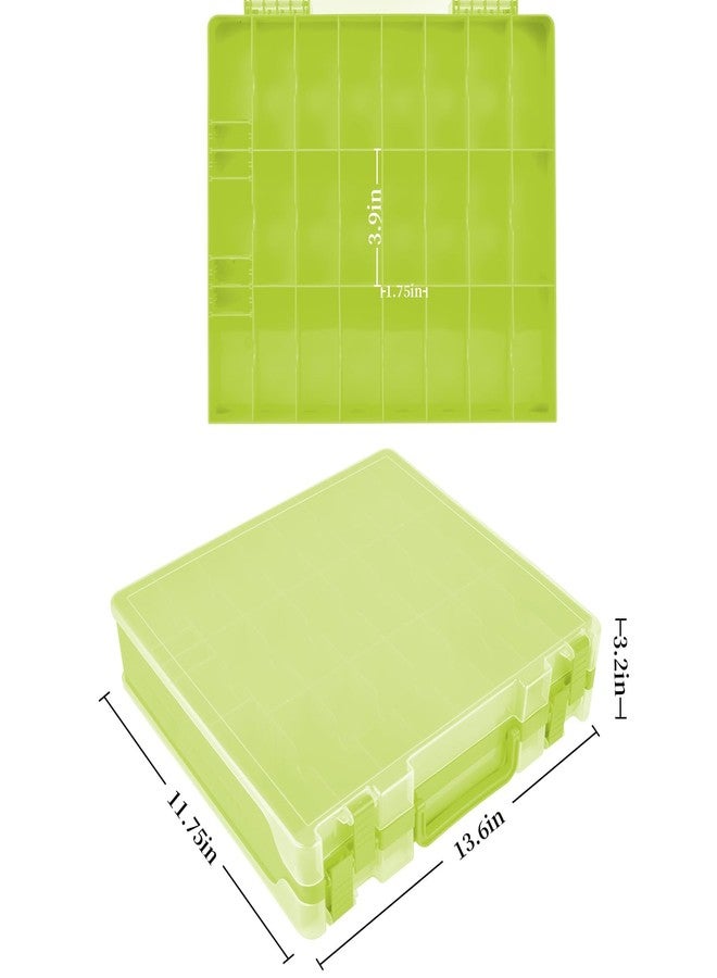 FULLCASE Toys Organizer Storage Compatible with Hot Wheels Car, Container for Matchbox Cars, Mini Toy, Small Dolls, Double Sided Carrying Box for Hotwheels - 48 Compartments (Case Only) Green - Image 2